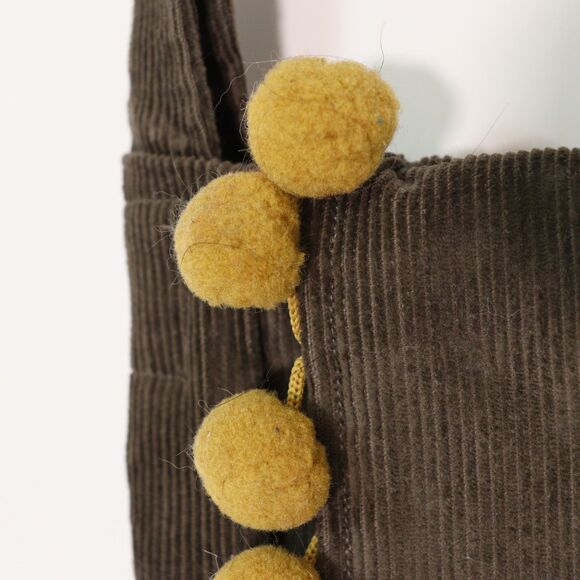 Corduroy and Felt Bohemian Pom Pom Passport Crossbody Bag - Picture 4 of 7